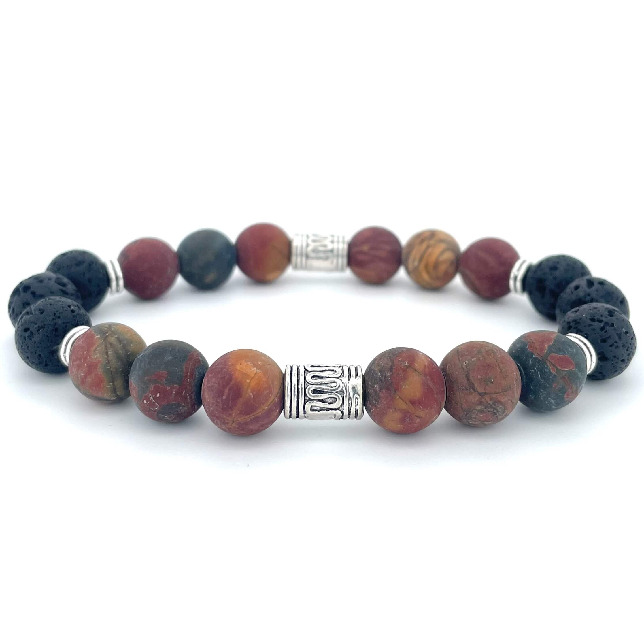 PICASSO JASPER & LAVA STONE BEADED BRACELET - EXODUS COLLECTION - Headless Nation