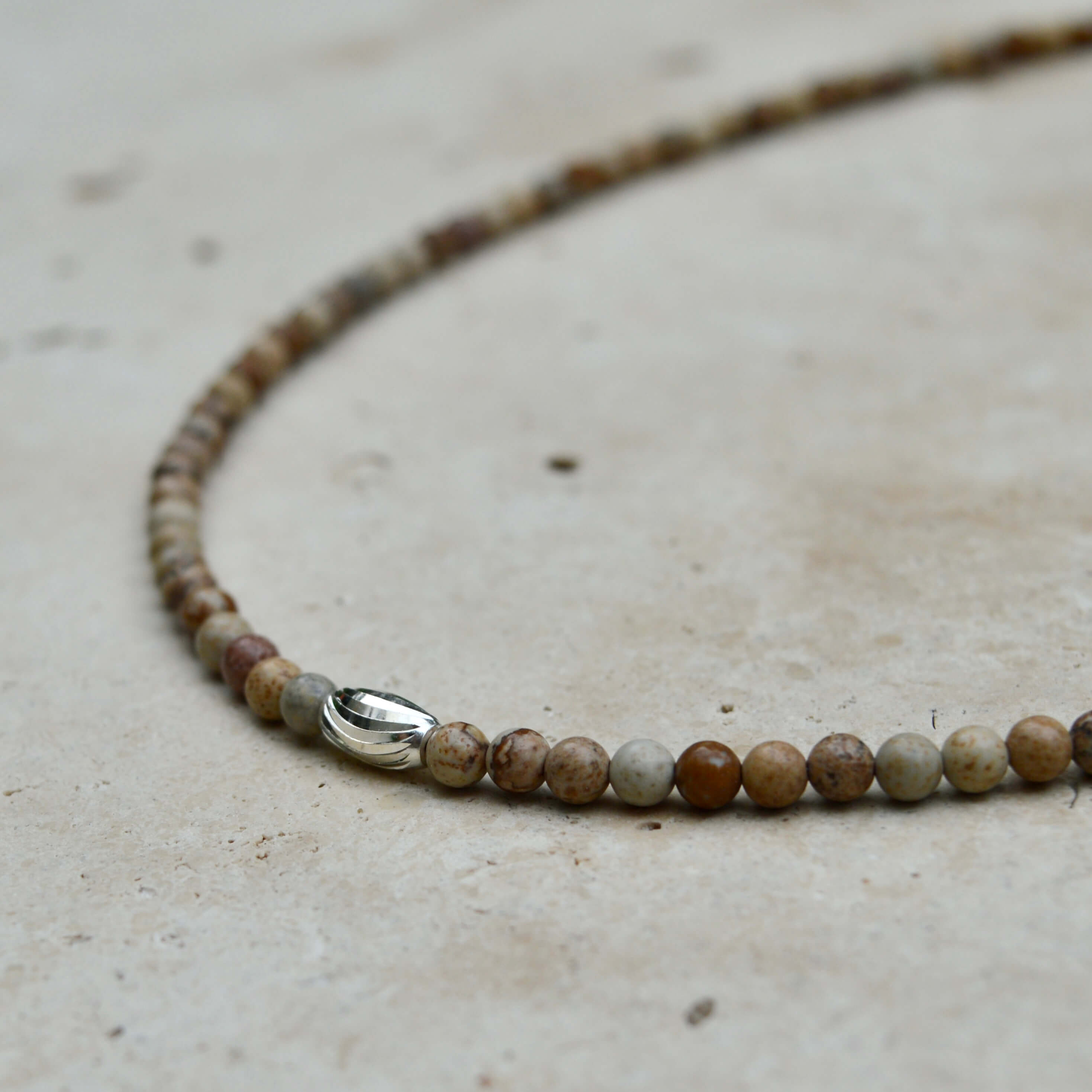 THE DAINTY- Silver- Picture Jasper- NECKLACE - Headless Nation