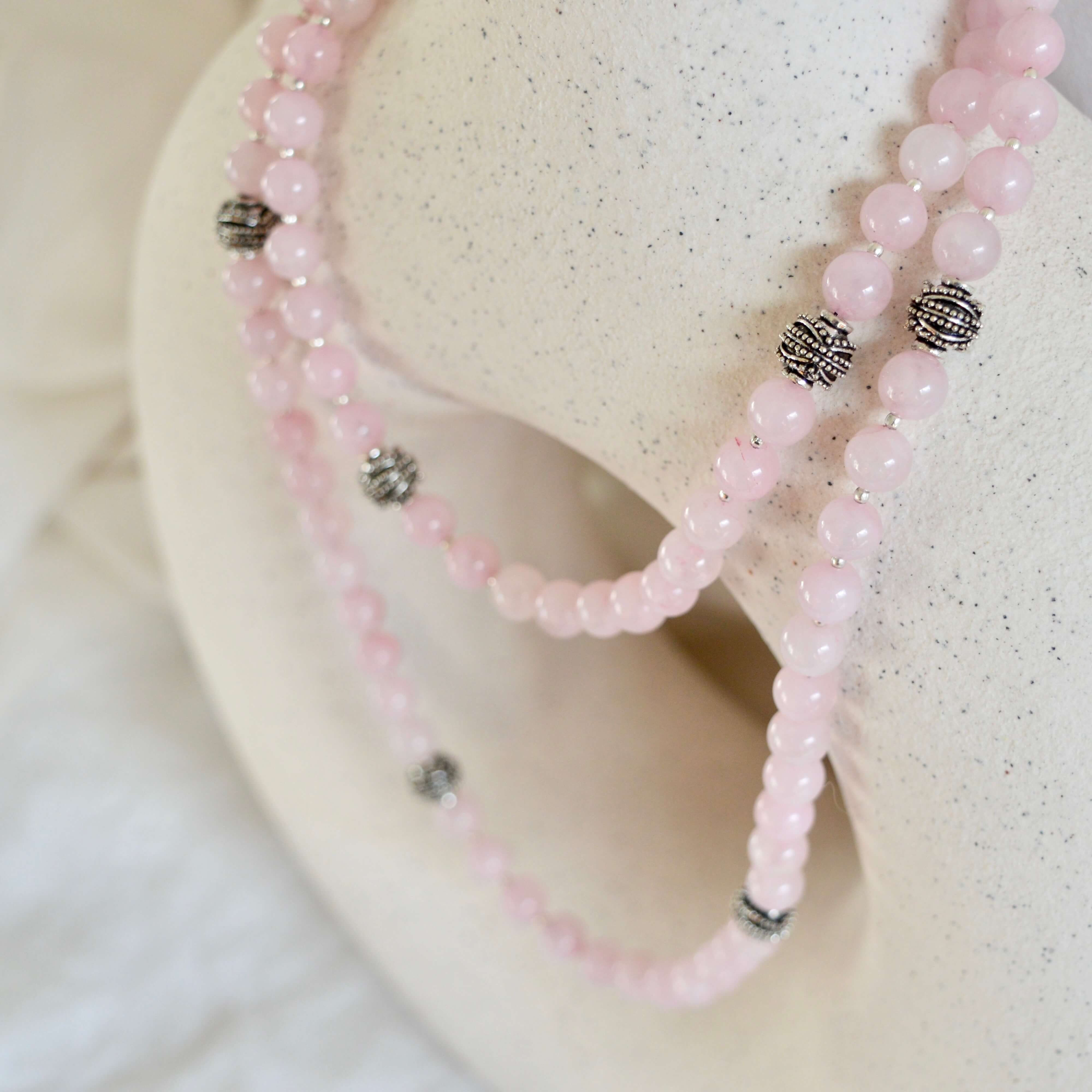 Rose Quartz LONG BEADED NECKLACE - Headless Nation