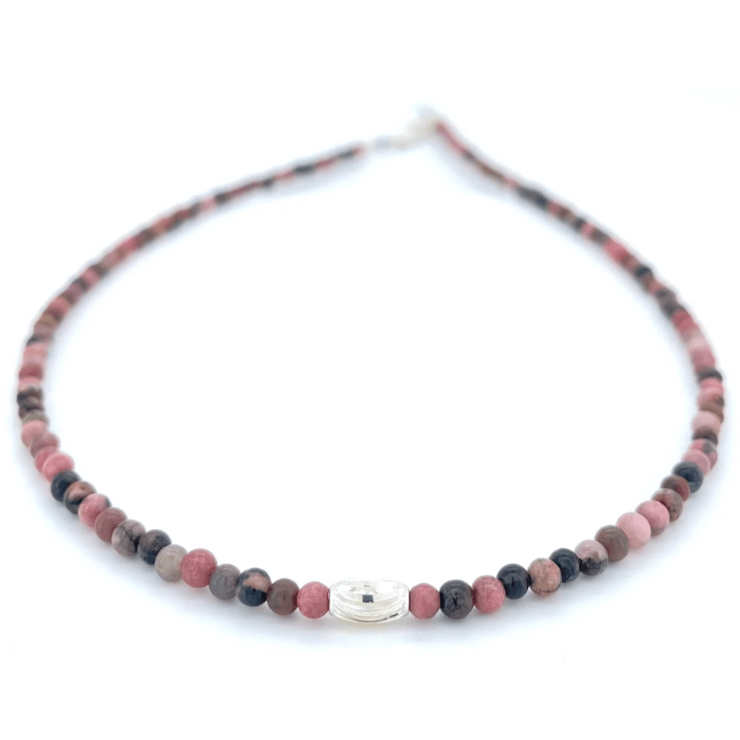 THE DAINTY- Silver- Rhodonite- NECKLACE - Headless Nation