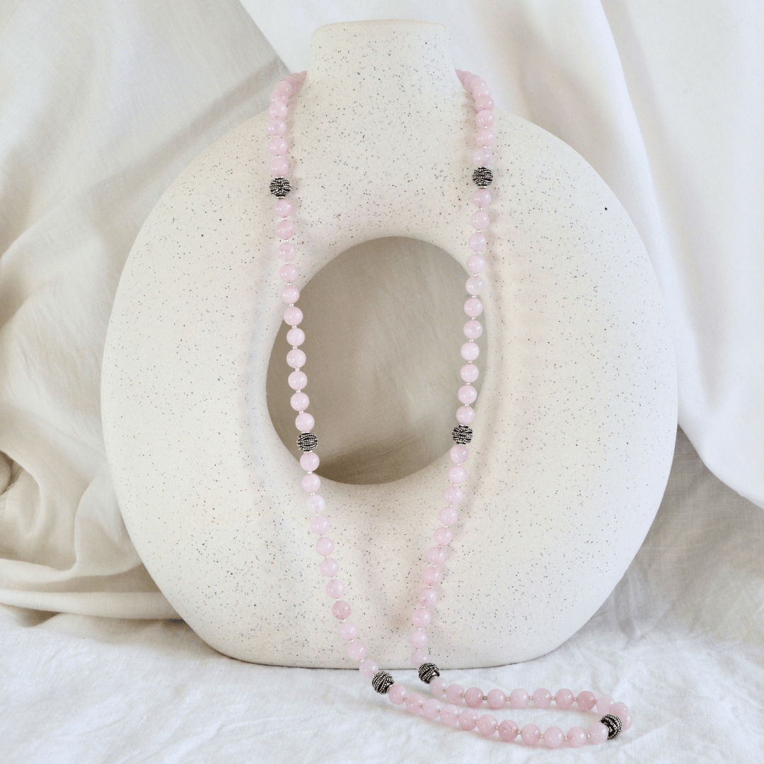 Rose Quartz LONG BEADED NECKLACE - Headless Nation