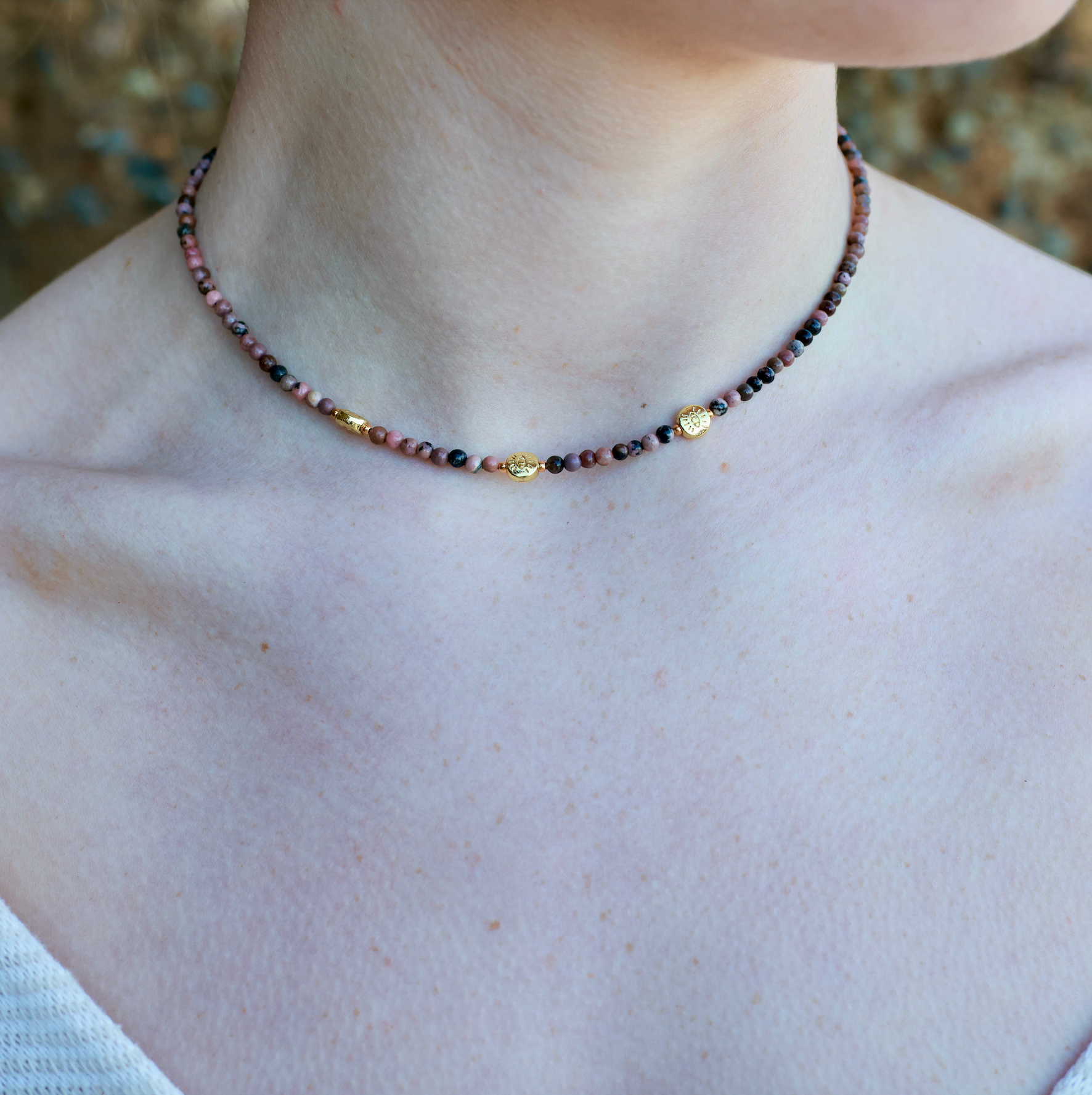 THE DAINTY- EYES- Rhodonite- NECKLACE - Headless Nation