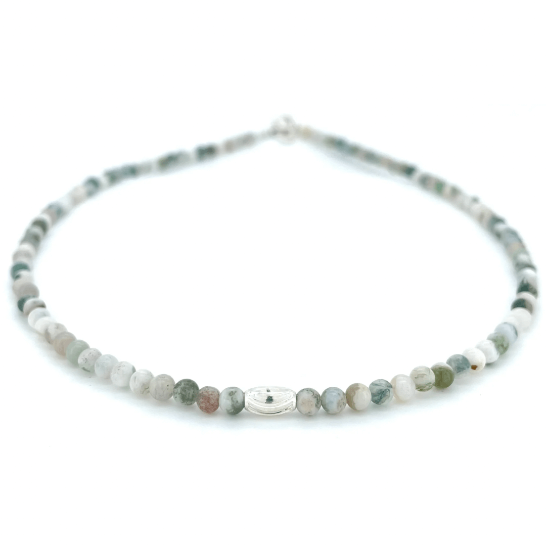 THE DAINTY- Silver- Tree Agate- NECKLACE - Headless Nation