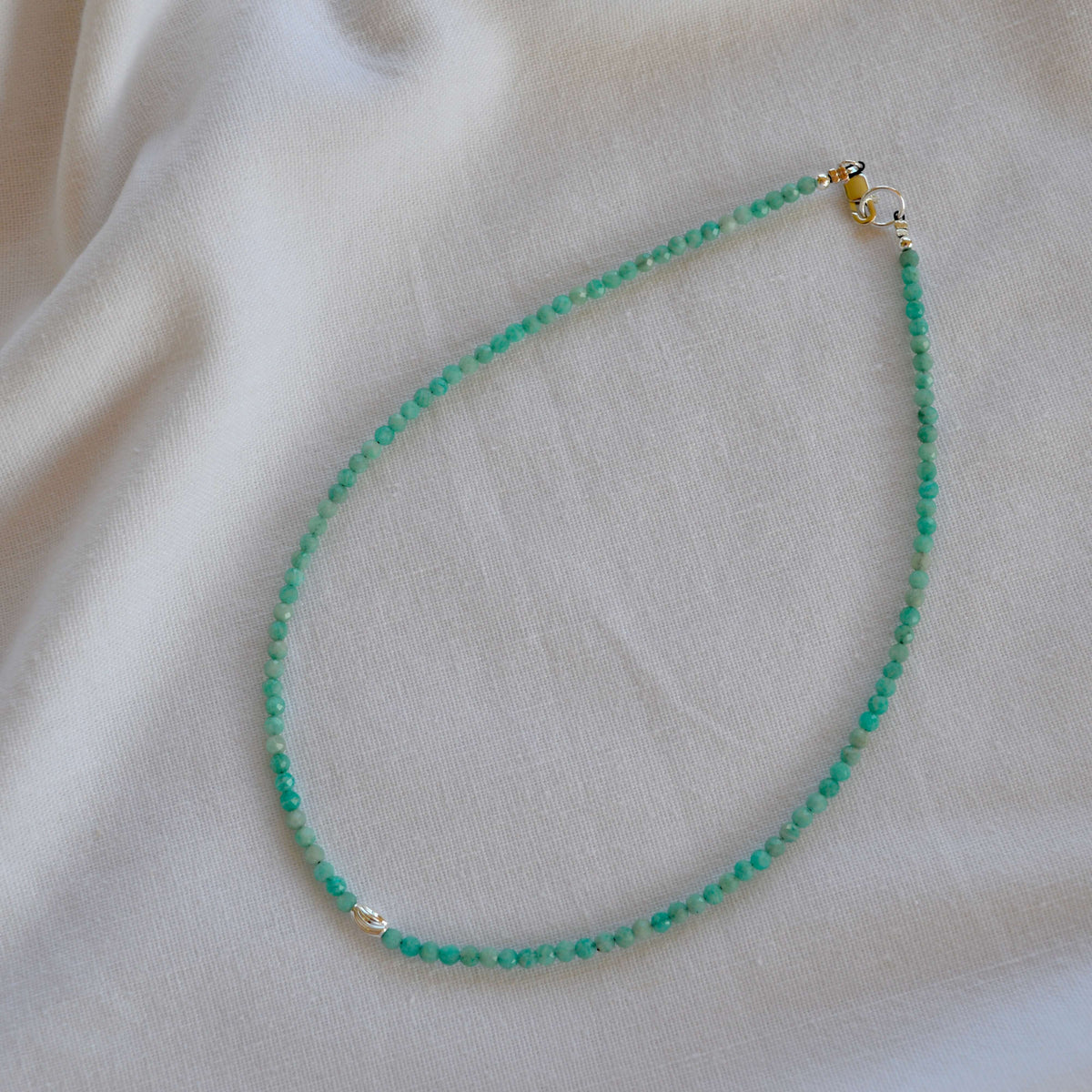 THE DAINTY- Silver- Amazonite- NECKLACE
