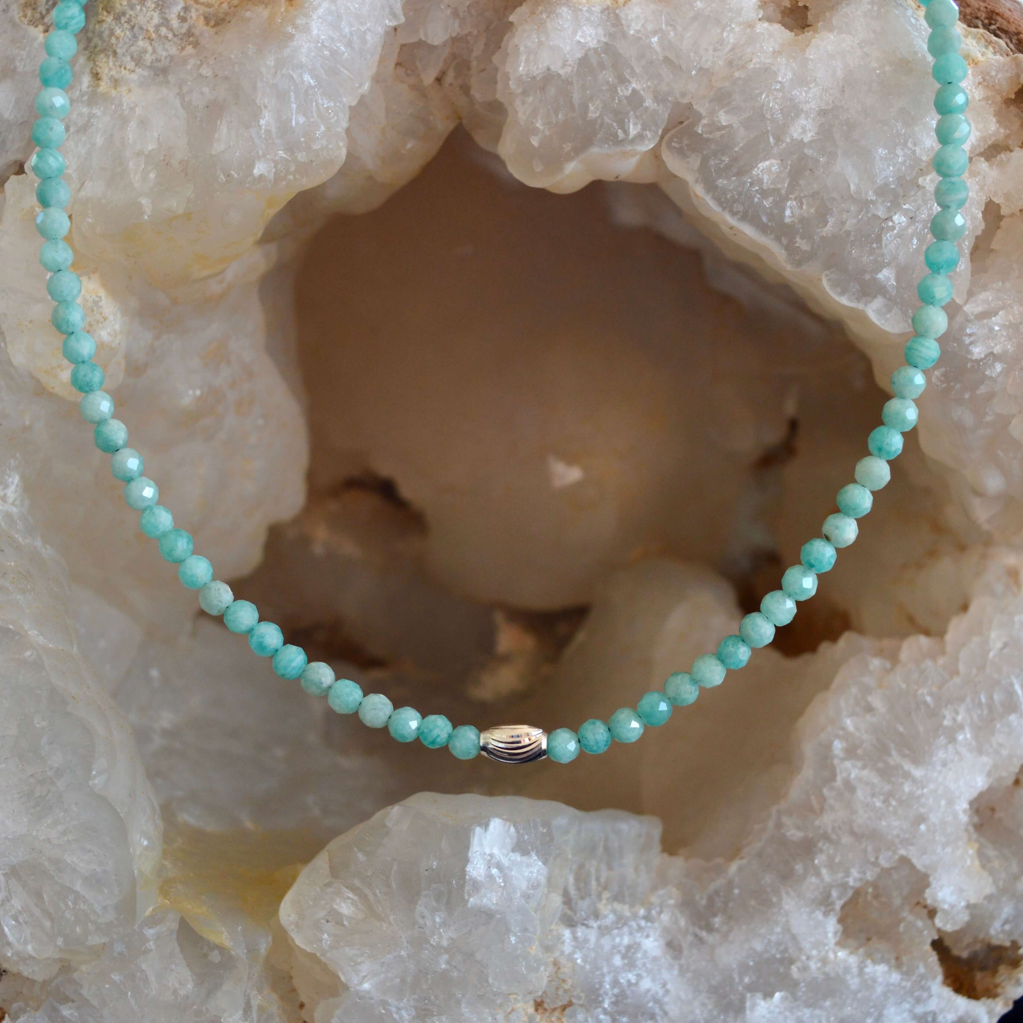 THE DAINTY- Silver- Amazonite- NECKLACE