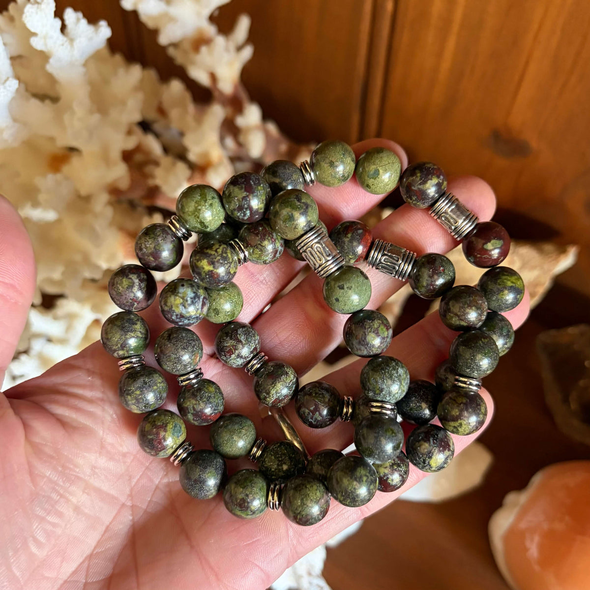 BLOODSTONE BEADED BRACELET - LUCID COLLECTION