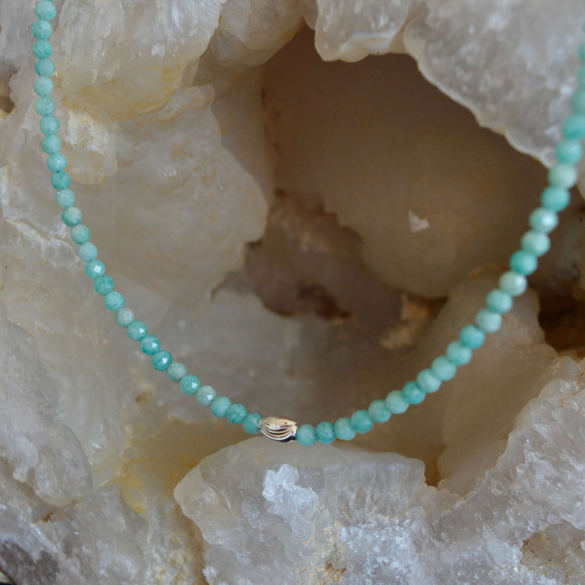 THE DAINTY- Silver- Amazonite- NECKLACE