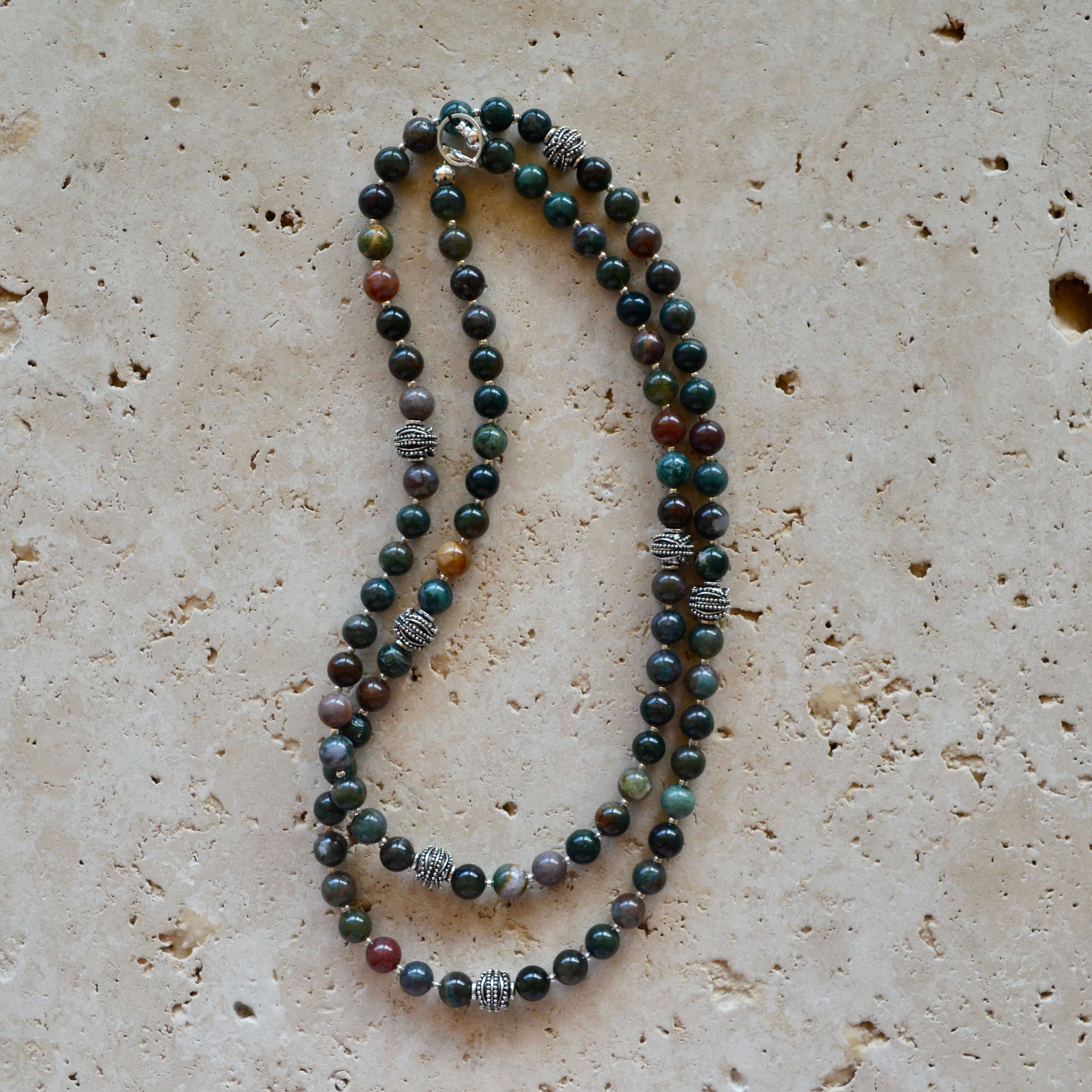 Indian Agate LONG BEADED NECKLACE - Headless Nation
