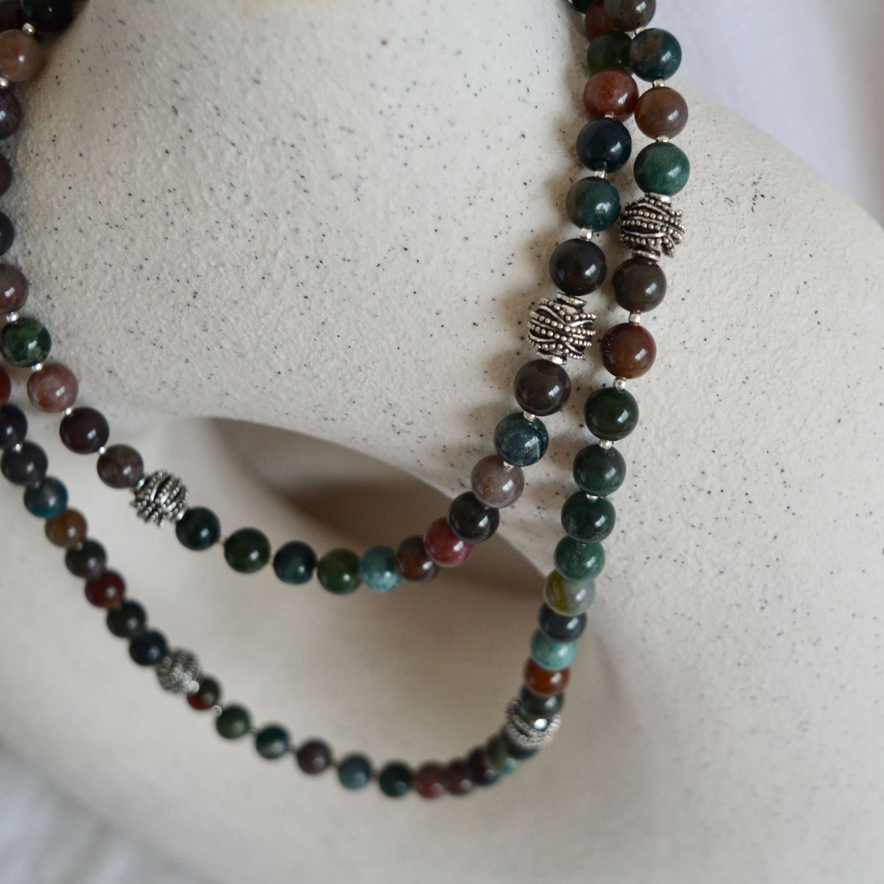 Indian Agate LONG BEADED NECKLACE - Headless Nation