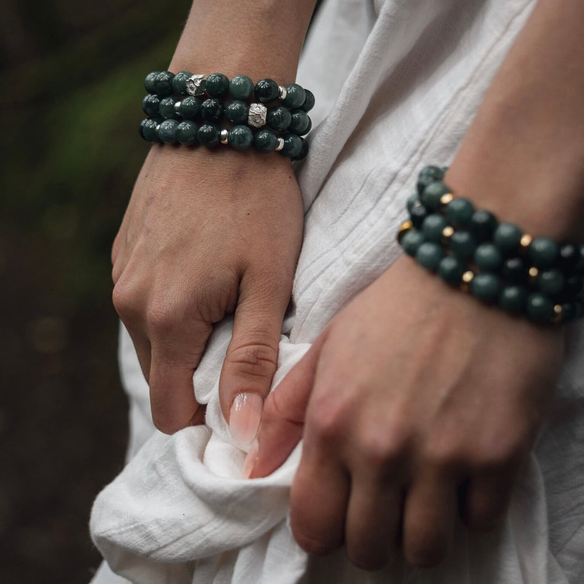 TEAL JADE-STERLING SILVER BRACELET - Headless Nation