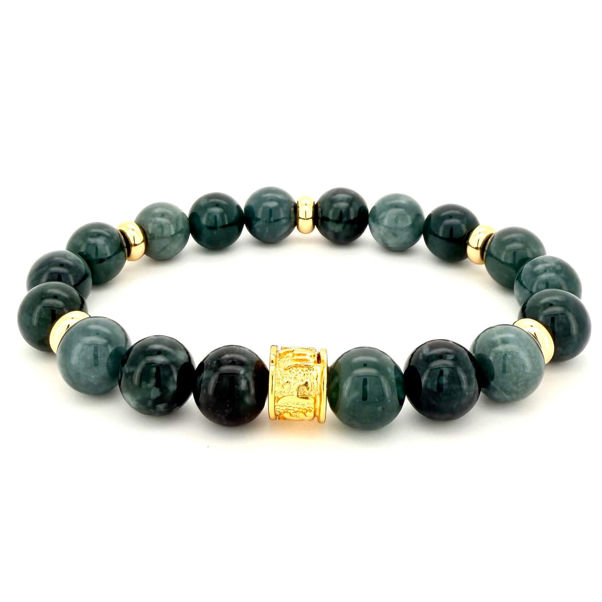TEAL JADE- GOLD BEADED BRACELET - Headless Nation