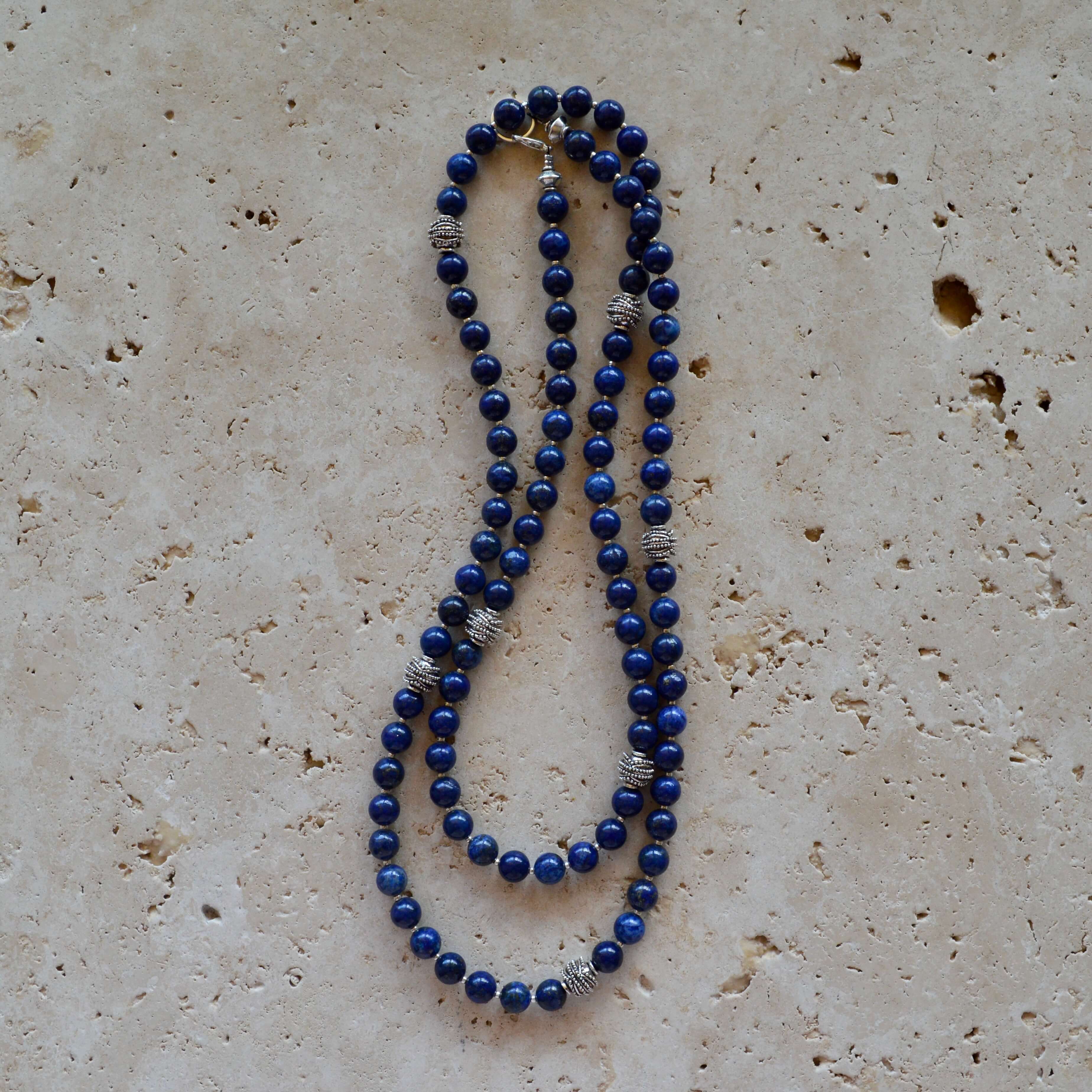 Lapis Lazuli LONG BEADED NECKLACE - Headless Nation