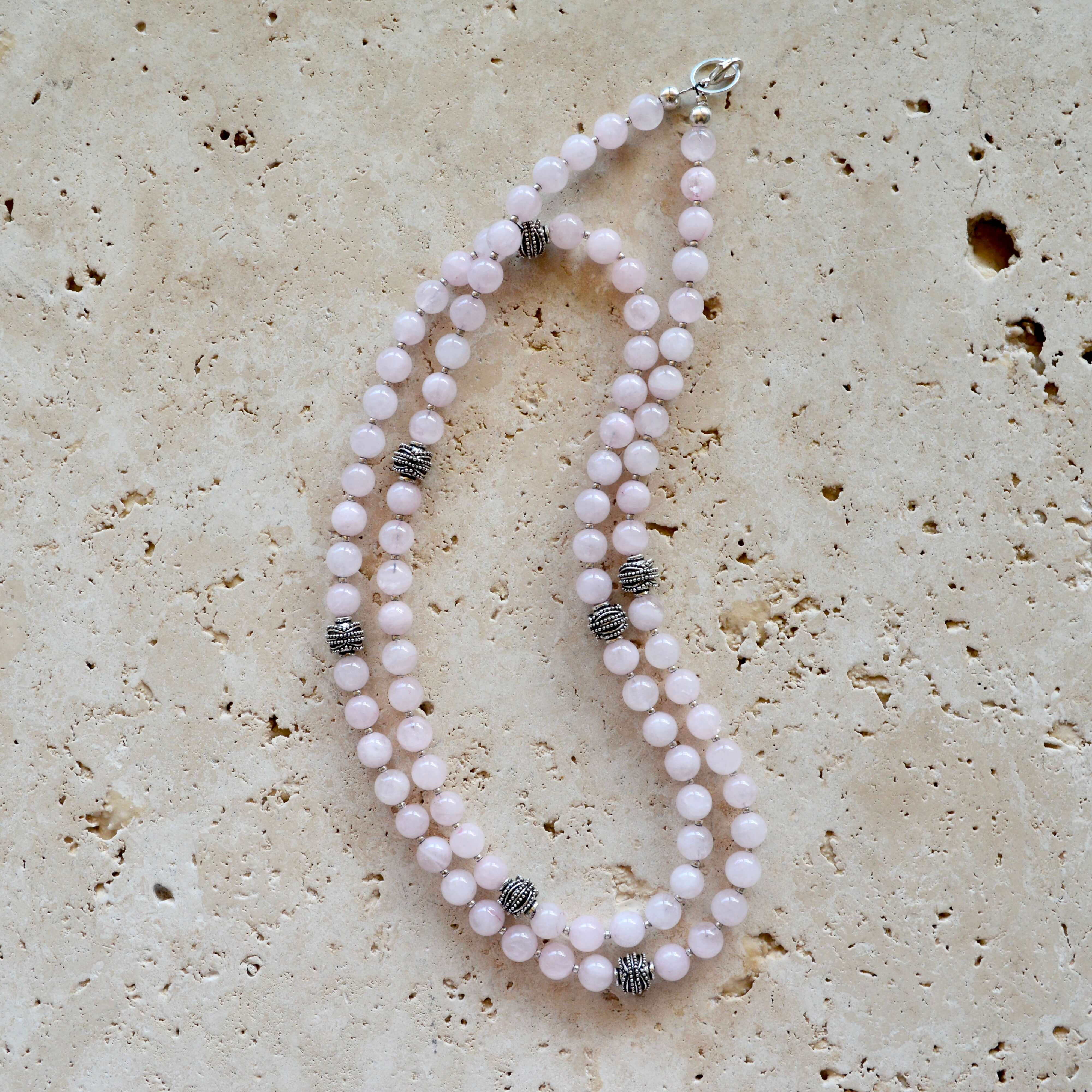 Rose Quartz LONG BEADED NECKLACE - Headless Nation