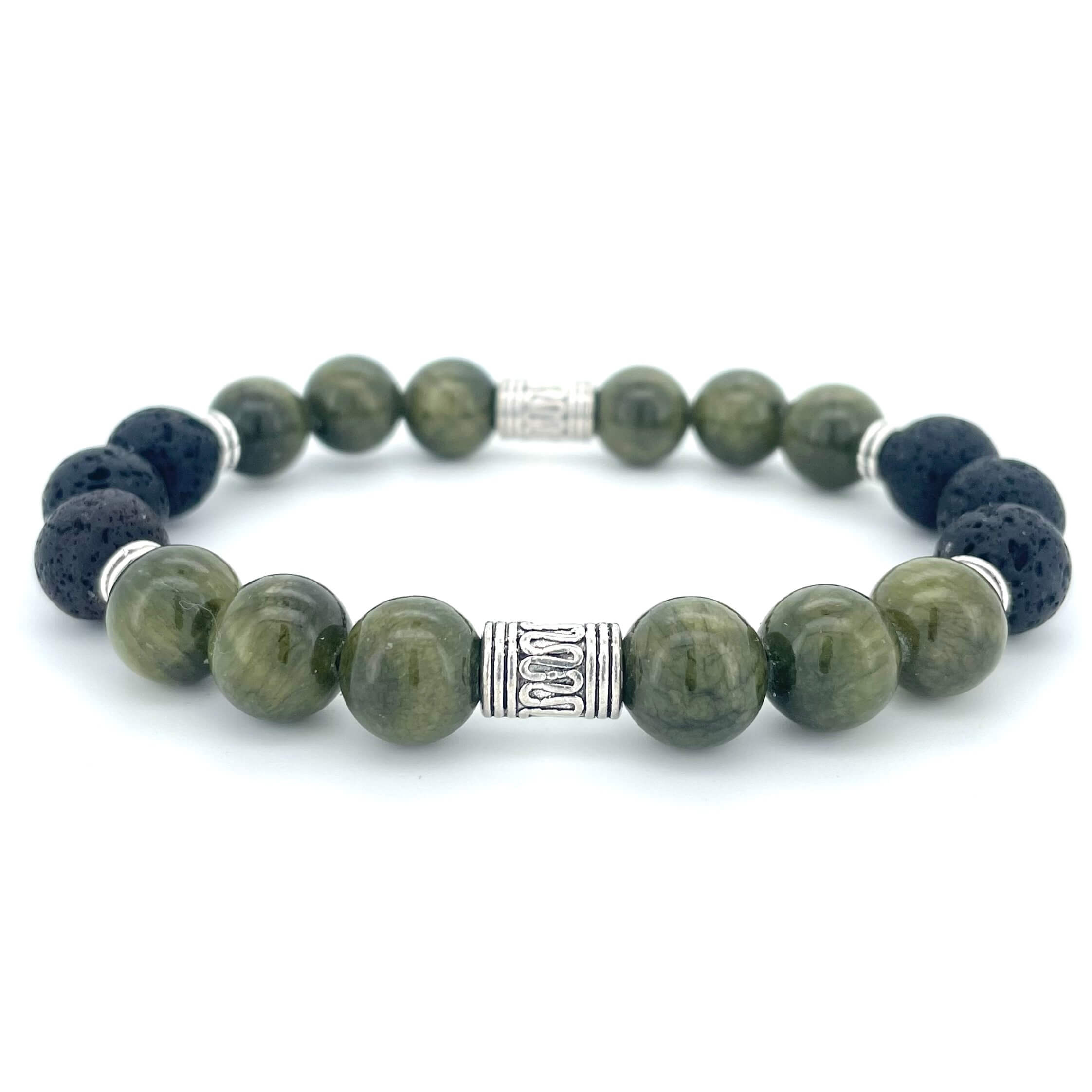 SERPENTINE & LAVA STONE BEADED BRACELET - EXODUS COLLECTION - Headless Nation